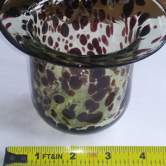 Vintage Tortoise Shell Handblown Murano Glass 4 Inch Votive Mini Candle Holder - Picture 8 of 8